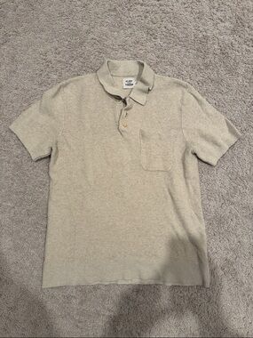 Men's Beige Knit Sweater Polo